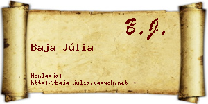 Baja Júlia névjegykártya