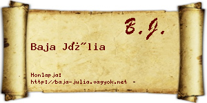 Baja Júlia névjegykártya