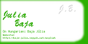 julia baja business card